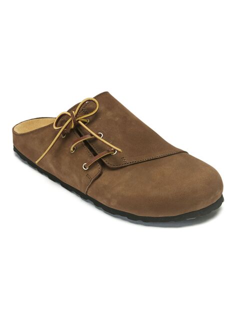 Zuecos Ester de piel marrón