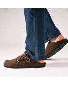 Zuecos Ester de piel marrón