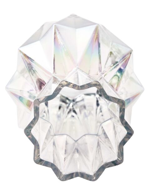 Vase plis verre lustre multicilore S- D17xH31 cm