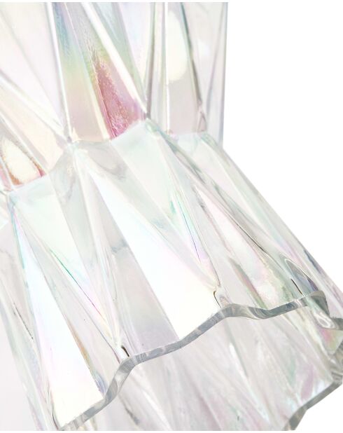 Vase plis verre lustre multicilore S- D17xH31 cm