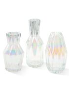 Vase plis verre lustre multicilore S- D17xH31 cm