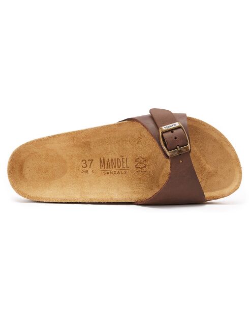 Mules en cuir Agata marron