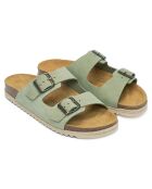 Mules Alberto in pelle di velluto verde