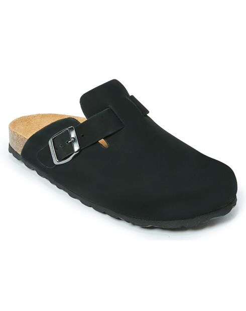 Sabots en velours de cuir Noé noirs