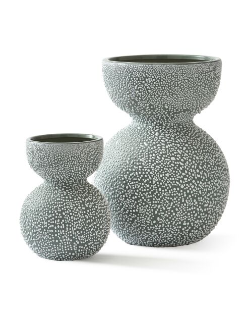Vase Boolb dots vert foncé S - D13.7xH20 cm