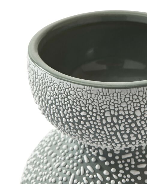Vase Boolb dots vert foncé S - D13.7xH20 cm
