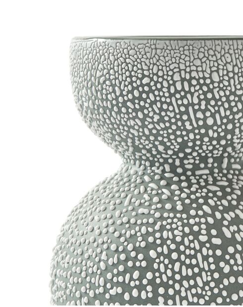 Vase Boolb dots vert foncé S - D13.7xH20 cm
