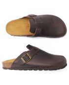 Donkerbruine leren klompen van Noé