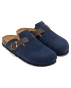 Sabots en velours de cuir Noé marine