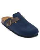Sabots en velours de cuir Noé marine