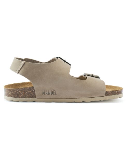 Carlos taupe fluwelen leren sandalen