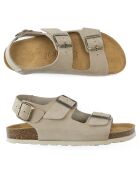 Carlos taupefarbene Ledersandalen aus Samt