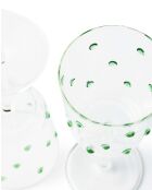 2 verres à vin à pommeau verts - D8.5xH20 cm