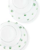 2 verres à vin à pommeau verts - D8.5xH20 cm