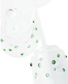 2 verres à vin à pommeau verts - D8.5xH20 cm