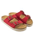 Ana rode fluwelen leren muiltjes