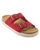 Ana rode fluwelen leren muiltjes