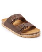 Mules en cuir Alberto marron foncé