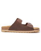 Mules en cuir Alberto marron foncé