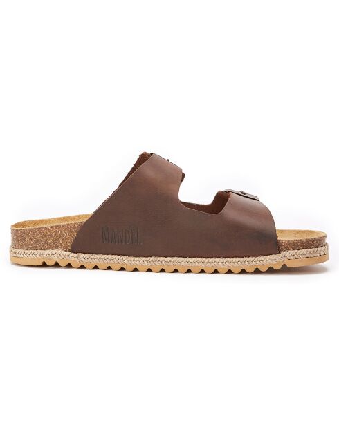 Mules en cuir Alberto marron foncé