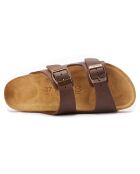 Mules en cuir Alberto marron foncé