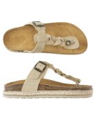 Sandalias Luna de piel aterciopelada beige