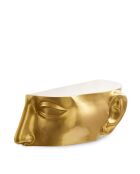 Statue Tête droite haut dorée - 56x46x40 cm