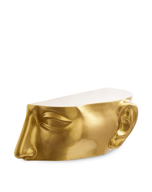 Statue Tête droite haut dorée - 56x46x40 cm