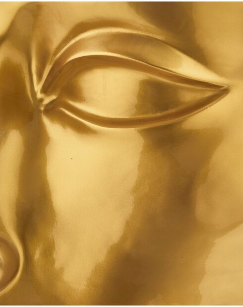 Statue Tête droite haut dorée - 56x46x40 cm