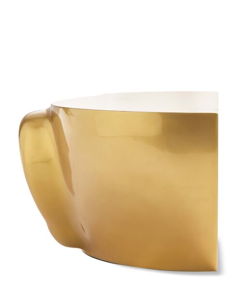 Statue Tête droite haut dorée - 56x46x40 cm