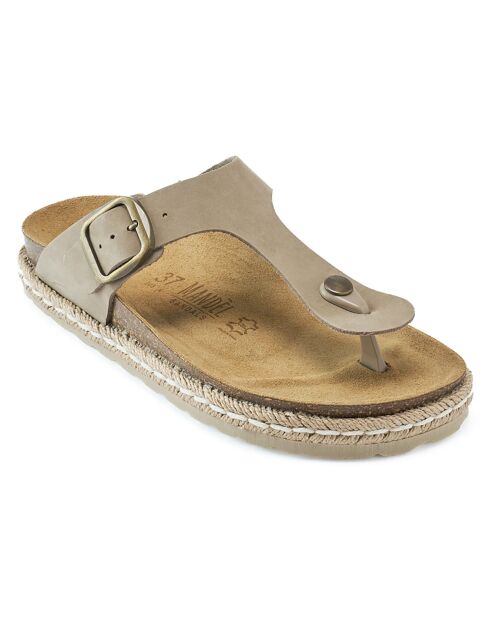 Gala taupe fluwelen leren sandalen