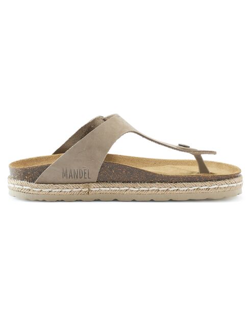 Gala taupe fluwelen leren sandalen