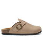 Zoccoli Noé in pelle color tortora