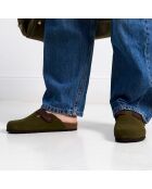 Noé grüne Veloursleder-Clogs