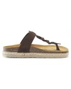 Luna bruine fluwelen leren sandalen