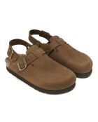 Zuecos Oscar de piel marrón