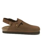 Zuecos Oscar de piel marrón