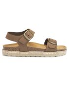 Sandales en velours de cuir Inès marron