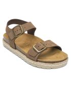 Sandales en velours de cuir Inès marron