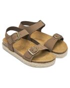 Sandales en velours de cuir Inès marron