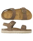 Sandales en velours de cuir Inès marron