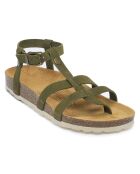 Sandali Nina in pelle di velluto verde