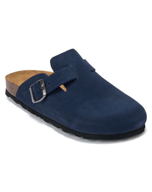 Zuecos Noé de piel de terciopelo marino