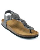 Sandales en velours de cuir Aida grises