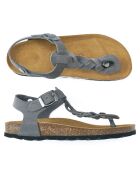 Sandales en velours de cuir Aida grises