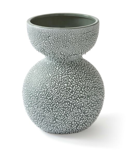 Vase Boolb dots vert foncé M - D23.2xH32 cm