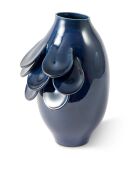 Vase quillie bleu foncé S - D18xH32 cm