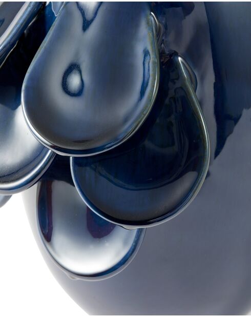Vase quillie bleu foncé S - D18xH32 cm