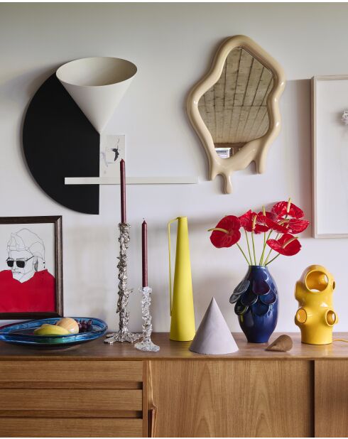 Vase quillie bleu foncé S - D18xH32 cm