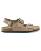Carlos taupe fluwelen leren sandalen